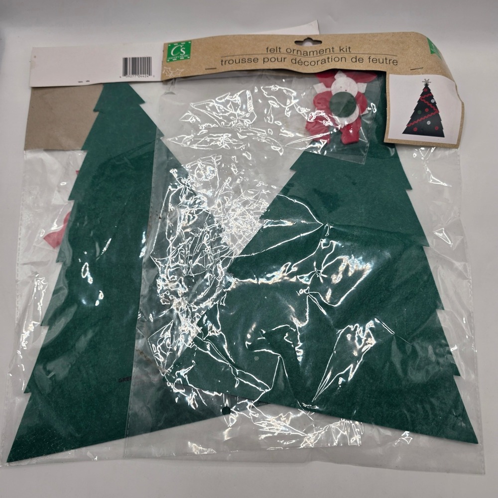 Two Piece Felt Ornament Kit Christmas Tree DIY Craft Kids Holiday Decor